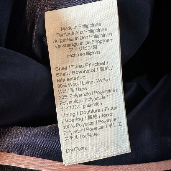 J.Crew Nello Gori Italian Stadium Cloth Villa Cocoon Black Wool Coat Size 2 Tall - Picture 12 of 12